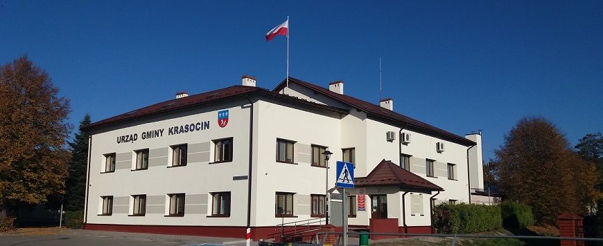 Zdjęcie przedstawia budynek Urzędu Gminy Krasocin