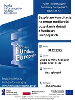 Bezpłatne konsultacje na temat możliwości pozyskania dotacji z Funduszy Europejskich 